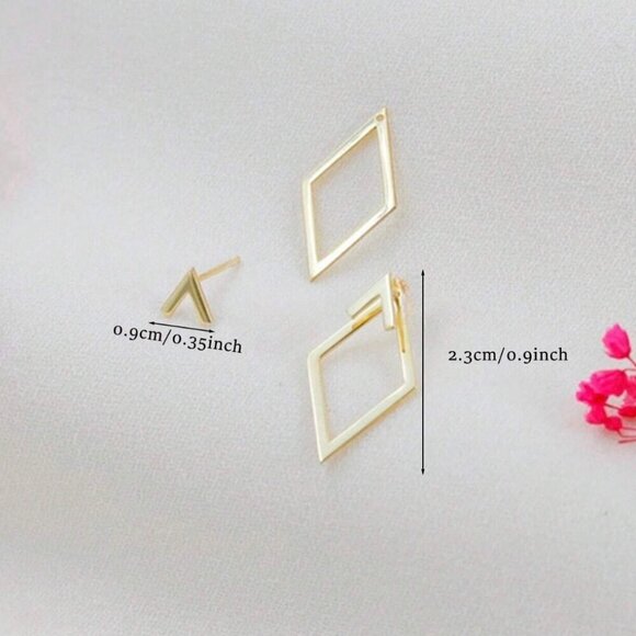 Elegant Boho-Chic Geometric Open Hoop Earrings - Picture 2 of 6